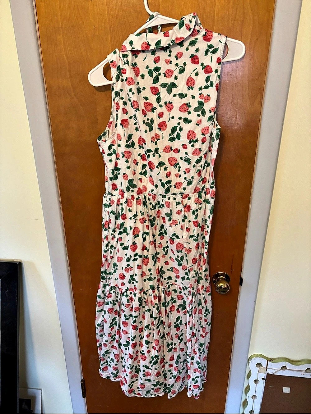 Strawberry Print Tiered Maxi Dress Floral